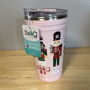 Swig Life 24oz Insulated Stainless Steel Tumbler, Pink Nutcracker Christmas